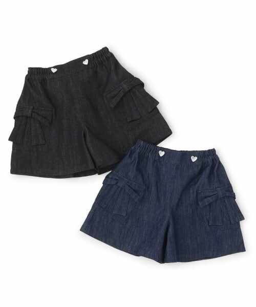 KP / ケーピー ショート・ハーフ・半端丈パンツ | リボンポケット デニム キュロット | 詳細7