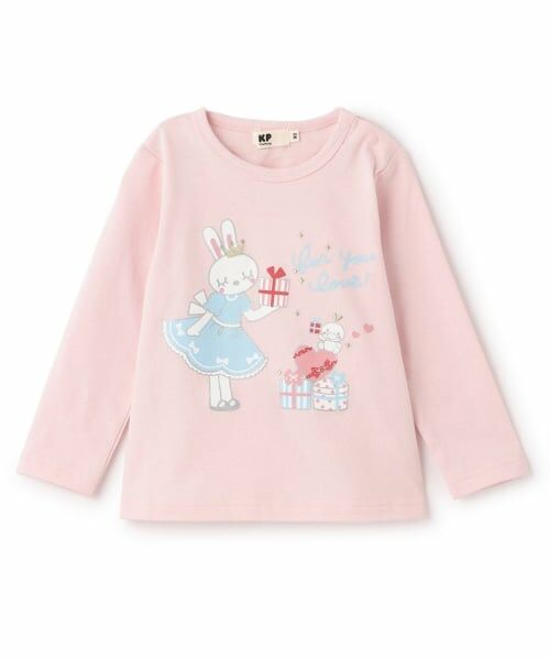 KP / ケーピー Tシャツ | 【GOOD PRICE】 mimiちゃんプリント 長袖Tシャツ（ピンク）