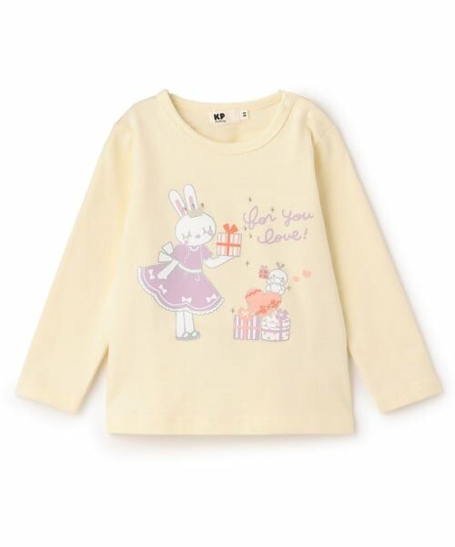 KP / ケーピー Tシャツ | 【GOOD PRICE】 mimiちゃんプリント 長袖Tシャツ（レモン イエロー）