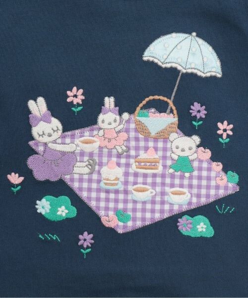 KP / ケーピー Tシャツ | ピクニック柄アップリケ 長袖Tシャツ | 詳細5