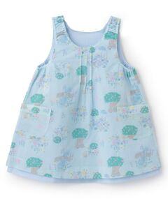 KP / ケーピー ミニ丈・ひざ丈ワンピース | ローン総柄×シャンブレー　リバーシブルジャンパースカート