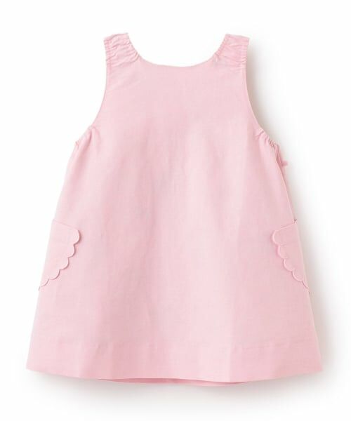 KP / ケーピー ミニ丈・ひざ丈ワンピース | ローン総柄×シャンブレー　リバーシブルジャンパースカート | 詳細4