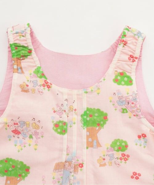 KP / ケーピー ミニ丈・ひざ丈ワンピース | ローン総柄×シャンブレー　リバーシブルジャンパースカート | 詳細5