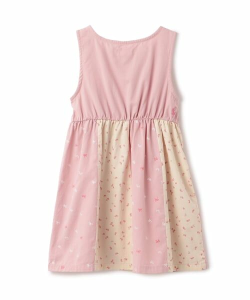 KP / ケーピー ミニ丈・ひざ丈ワンピース | デニム総柄プリント ジャンパースカート | 詳細1