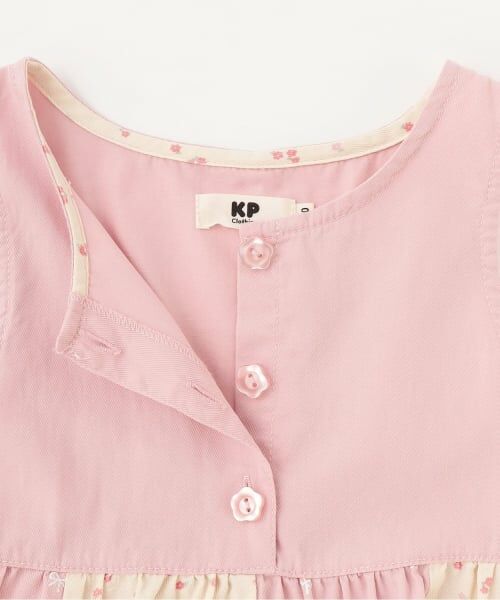 KP / ケーピー ミニ丈・ひざ丈ワンピース | デニム総柄プリント ジャンパースカート | 詳細3