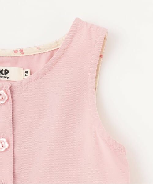 KP / ケーピー ミニ丈・ひざ丈ワンピース | デニム総柄プリント ジャンパースカート | 詳細4