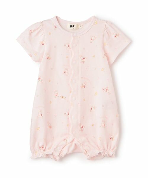 KP / ケーピー ロンパース | mimiちゃん総柄 ショートオール（ピンク）