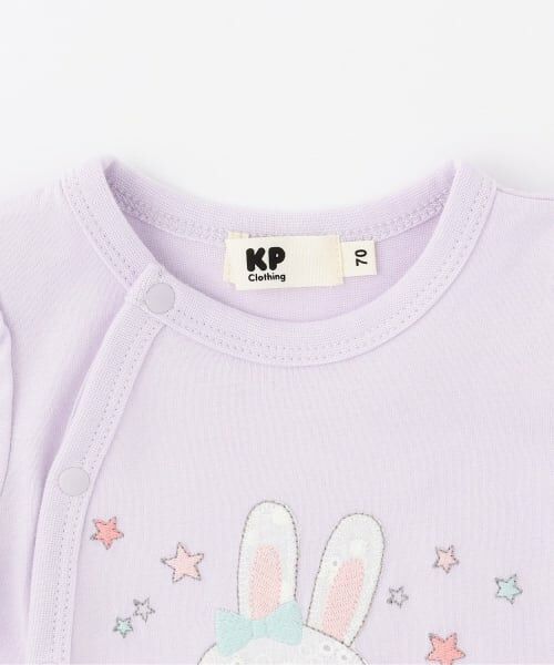 KP / ケーピー ロンパース | mimiちゃん アップリケ刺しゅう ショートオール | 詳細2