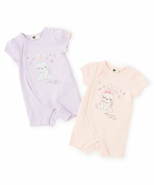 KP / ケーピー ロンパース | mimiちゃん アップリケ刺しゅう ショートオール | 詳細9