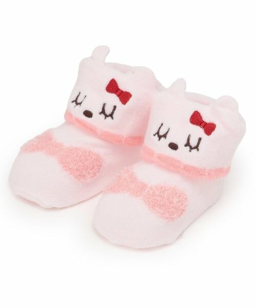 KP / ケーピー ベビー・キッズウエア | mimiちゃん モチーフ付き新生児ソックス（ピンク）