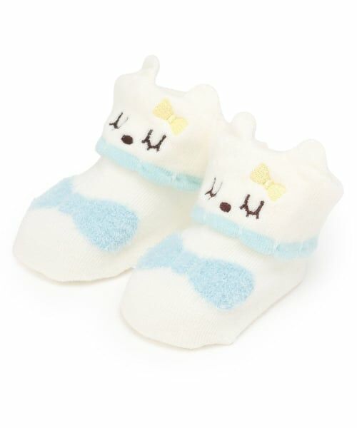 KP / ケーピー ベビー・キッズウエア | mimiちゃん モチーフ付き新生児ソックス（サックス）