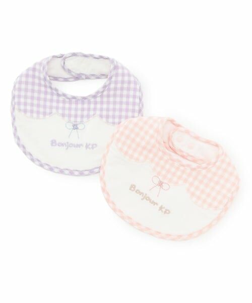 KP / ケーピー スタイ・ビブ | ギンガム スカラップ  スタイ | 詳細6