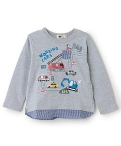 KP / ケーピー Tシャツ | WORKINGCARSプリント長袖Tシャツ（トップグレー）