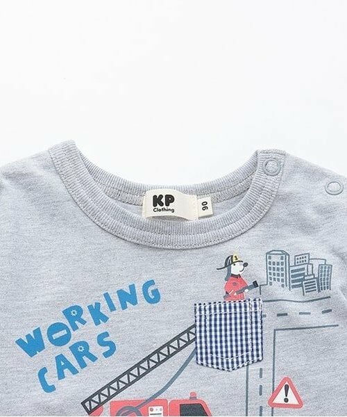 KP / ケーピー Tシャツ | WORKINGCARSプリント長袖Tシャツ（トップグレー） | 詳細2
