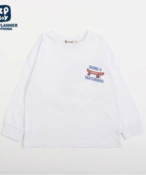 KP / ケーピー Tシャツ | KPBOY くまプリント長袖Ｔシャツ(80～90)（白）