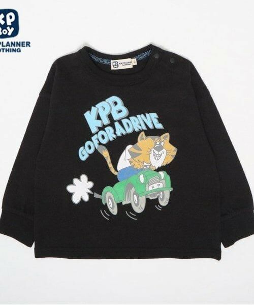 KP / ケーピー Tシャツ | KPBOY とらプリント長袖Ｔシャツ(80～90)（黒）