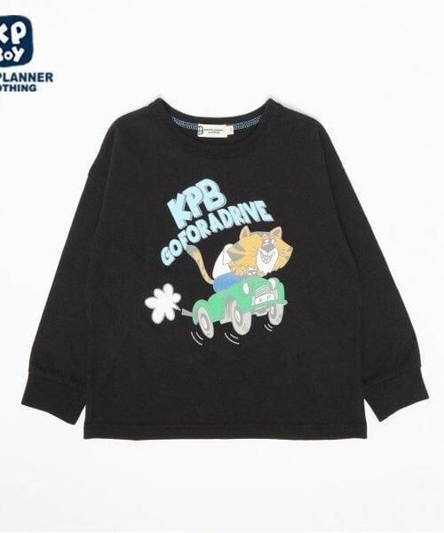 KP / ケーピー Tシャツ | KPBOY とらプリント長袖Ｔシャツ(100～160)（黒）