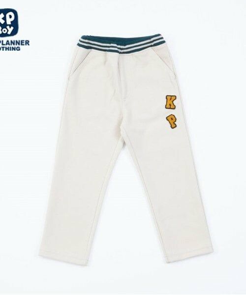 KP / ケーピー その他パンツ | KPBOY(ケーピーボーイ)ストレッチ起毛ラインウエスト長パンツ(90～130)（ベージュ）