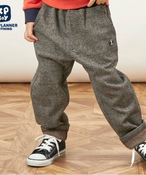 KP / ケーピー その他パンツ | KPBOY(ケーピーボーイ)グレンチェックジャガードパンツ(90～140)（黒）