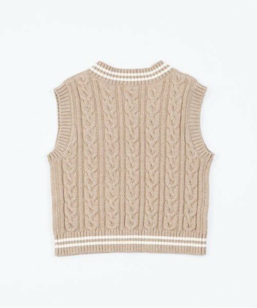 KP / ケーピー ニット・セーター | KPBOY(ケーピーボーイ)ウォッシャブルケーブルニットベスト(90～130) | 詳細7