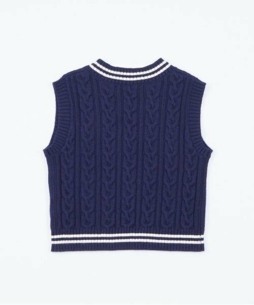 KP / ケーピー ニット・セーター | KPBOY(ケーピーボーイ)ウォッシャブルケーブルニットベスト(90～130) | 詳細8