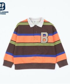 KP / ケーピー ポロシャツ | KPBOY(ケーピーボーイ)パネルボーダーポロ衿トレーナー(100～160)