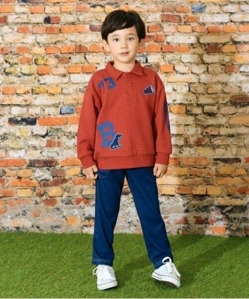 KP / ケーピー スウェット | KPBOY(ケーピーボーイ)衿付きワッペンプリントトレーナー(100～150) | 詳細1