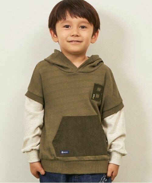 KP / ケーピー スウェット | KPBOY(ケーピーボーイ)レイヤード風フード付きトレーナー(110～160) | 詳細2