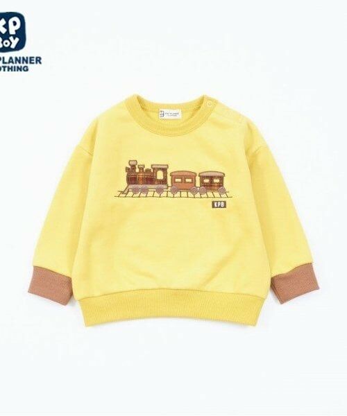 KP / ケーピー スウェット | KPBOY(ケーピーボーイ)機関車アップリケトレーナー(80～130)（黄）