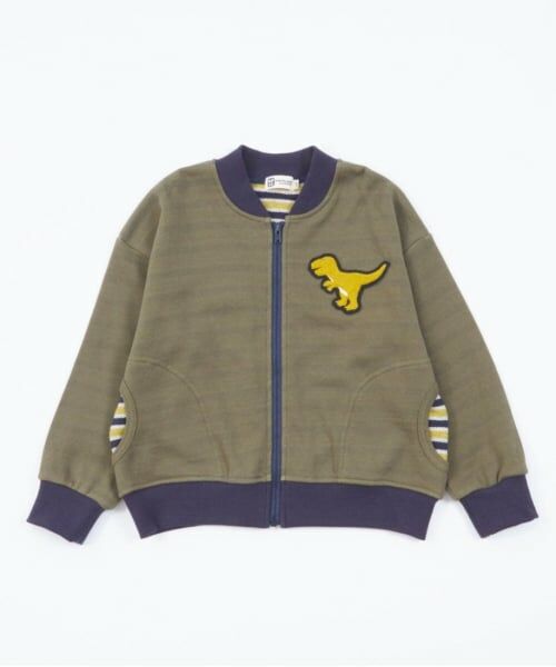 KP / ケーピー カーディガン・ボレロ | KPBOY(ケーピーボーイ)裏ボーダー恐竜ワッペン羽織(80～130) | 詳細2