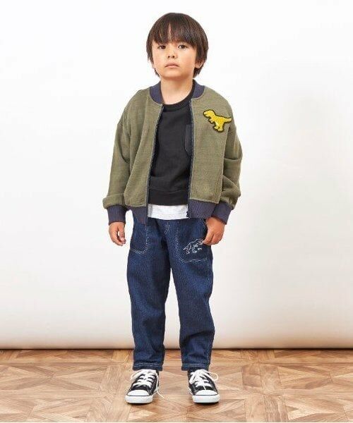 KP / ケーピー カーディガン・ボレロ | KPBOY(ケーピーボーイ)裏ボーダー恐竜ワッペン羽織(80～130) | 詳細6
