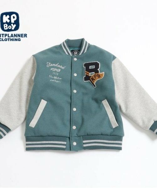 KP / ケーピー ブルゾン | KPBOY(ケーピーボーイ)フラッグワッペンスタジャン(140～160)（グリーン）