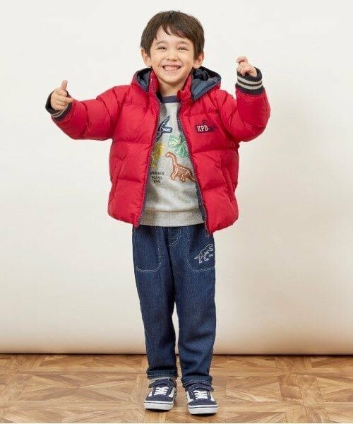 KP / ケーピー ブルゾン | KPBOY(ケーピーボーイ)ソロナ中綿恐竜ワッペンジャケット(90~130) | 詳細1