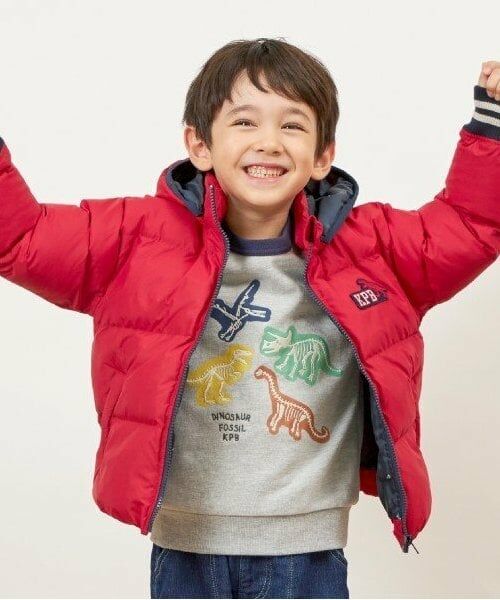 KP / ケーピー ブルゾン | KPBOY(ケーピーボーイ)ソロナ中綿恐竜ワッペンジャケット(90~130) | 詳細2