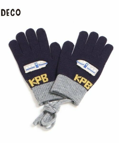 KP / ケーピー 手袋 | KPDECO(ケーピーデコ)電車モチーフテブクロ(M～L)（紺）