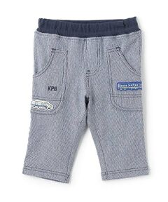 KP / ケーピー その他パンツ | ストライプジャガード電車ワッペン７分丈パンツ