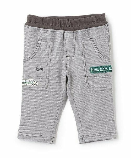 KP / ケーピー その他パンツ | ストライプジャガード電車ワッペン７分丈パンツ（グレー）