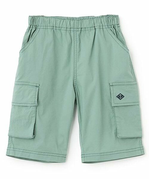 KP / ケーピー ショート・ハーフ・半端丈パンツ | ストレッチブロードカーゴパンツ（カーキ）