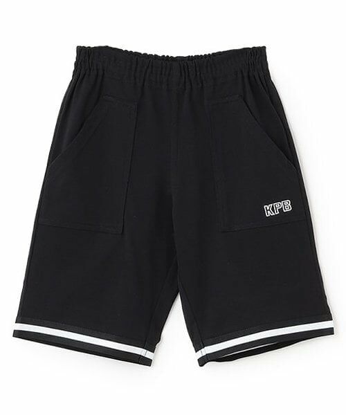 KP / ケーピー ショート・ハーフ・半端丈パンツ | ソロナラインテープつきハーフパンツ(黒)