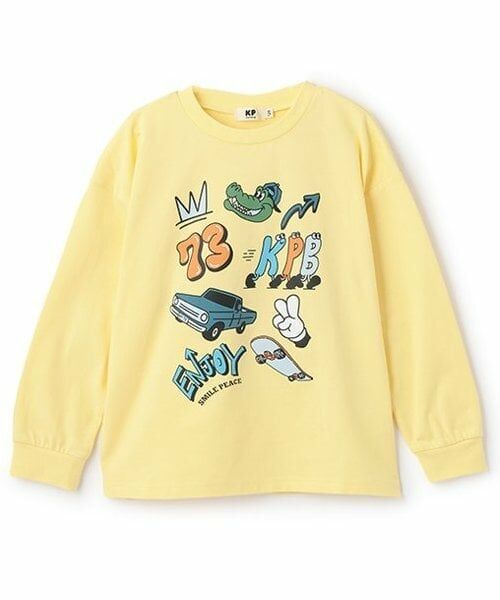 KP / ケーピー Tシャツ | KPBポッププリント長袖Tシャツ（黄）