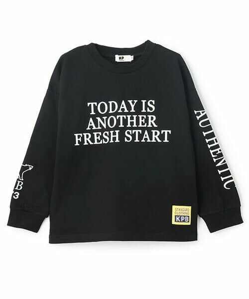 KP / ケーピー Tシャツ | ロゴプリント長袖Tシャツ（黒）