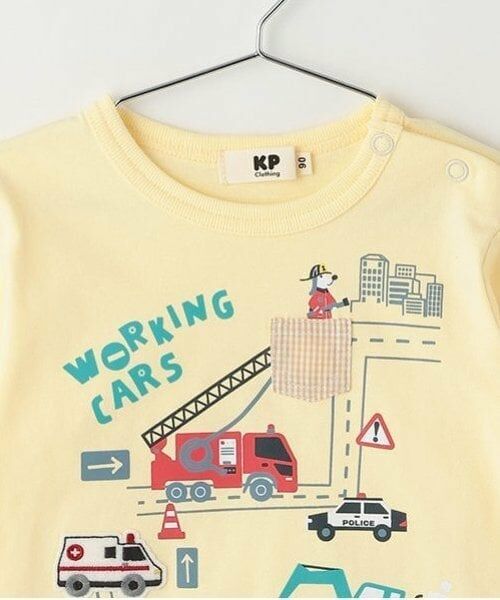 KP / ケーピー Tシャツ | WORKINGCARSプリント長袖Tシャツ（クリーム） | 詳細2