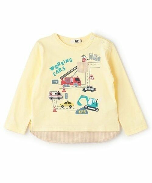 KP / ケーピー Tシャツ | WORKINGCARSプリント長袖Tシャツ（クリーム）（クリーム）