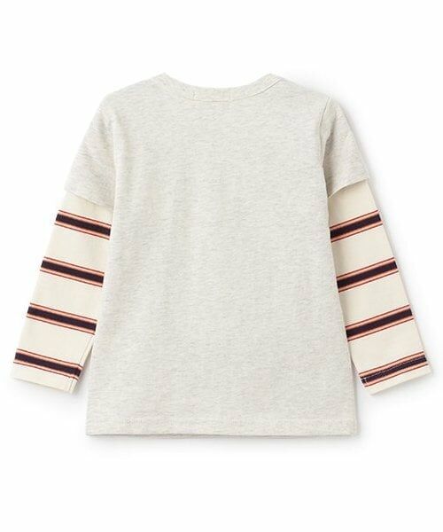 KP / ケーピー Tシャツ | レイヤード風電車ワッペン長袖Tシャツ | 詳細1