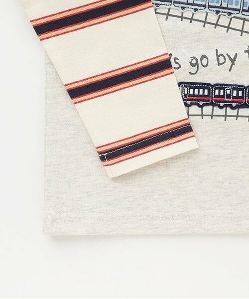 KP / ケーピー Tシャツ | レイヤード風電車ワッペン長袖Tシャツ | 詳細6