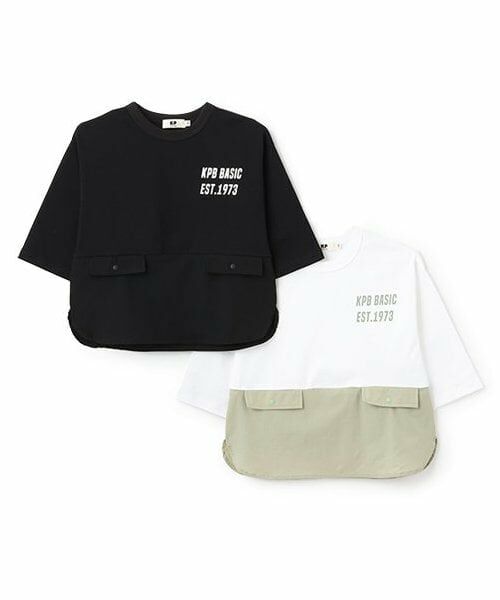 KP / ケーピー Tシャツ | ナイロンストレッチ切り替え７分丈Tシャツ | 詳細8