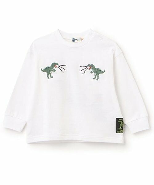 KP / ケーピー Tシャツ | 日本製/JAPANモチーフ長袖Tシャツ(80-90cm)（白）