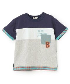 KP / ケーピー Tシャツ | ナイロンポケットつき　前身3色切り替え半袖Tシャツ