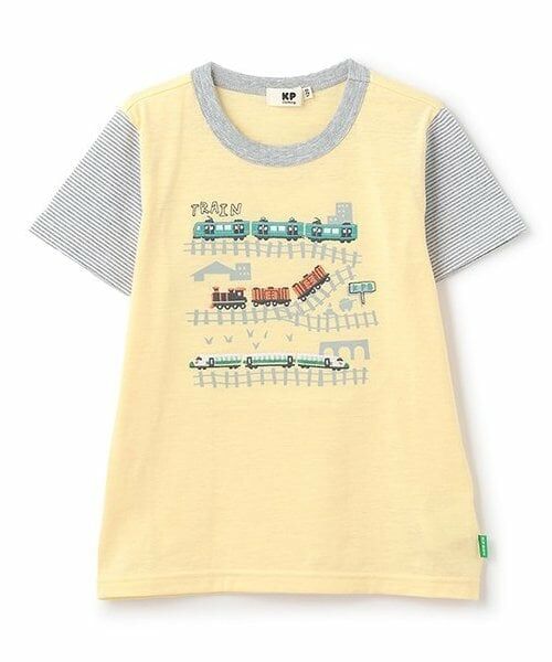 KP / ケーピー Tシャツ | 電車刺しゅう半袖Tシャツ(黄)