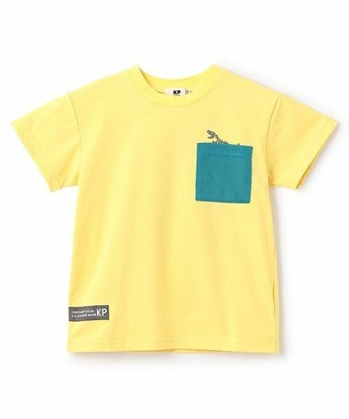 KP / ケーピー Tシャツ | ソロナ恐竜リフレクタープリント半袖Tシャツ（黄）